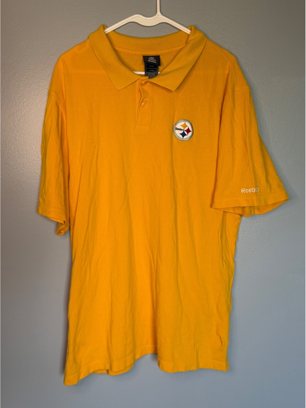 Reebok NFL Pittsburgh Steelers Yellow Polo Shirt XL